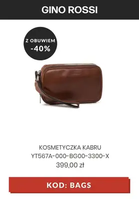 Gino Rossi - gazetka promocyjna -40% na torebki i torby KOD od wtorku 06.07 do poniedziałku 12.07 - strona 8