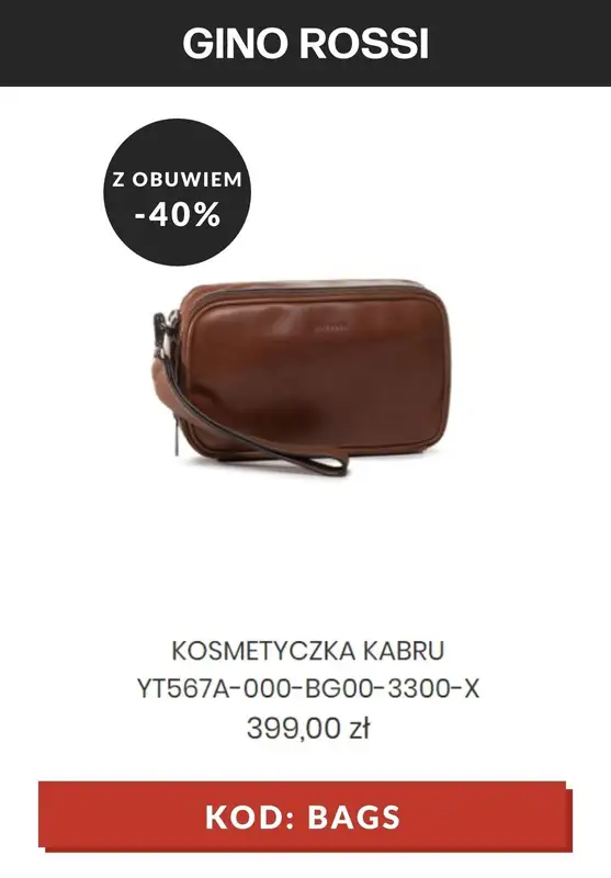 Gino Rossi - gazetka promocyjna -40% na torebki i torby KOD od wtorku 06.07 do poniedziałku 12.07 - strona 8