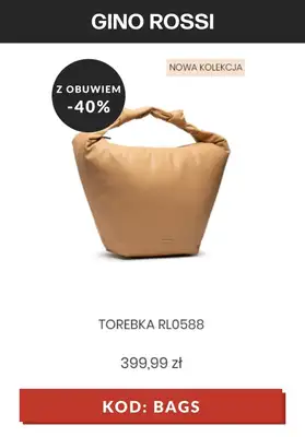 Gino Rossi - gazetka promocyjna -40% na torebki i torby KOD od wtorku 06.07 do poniedziałku 12.07 - strona 9