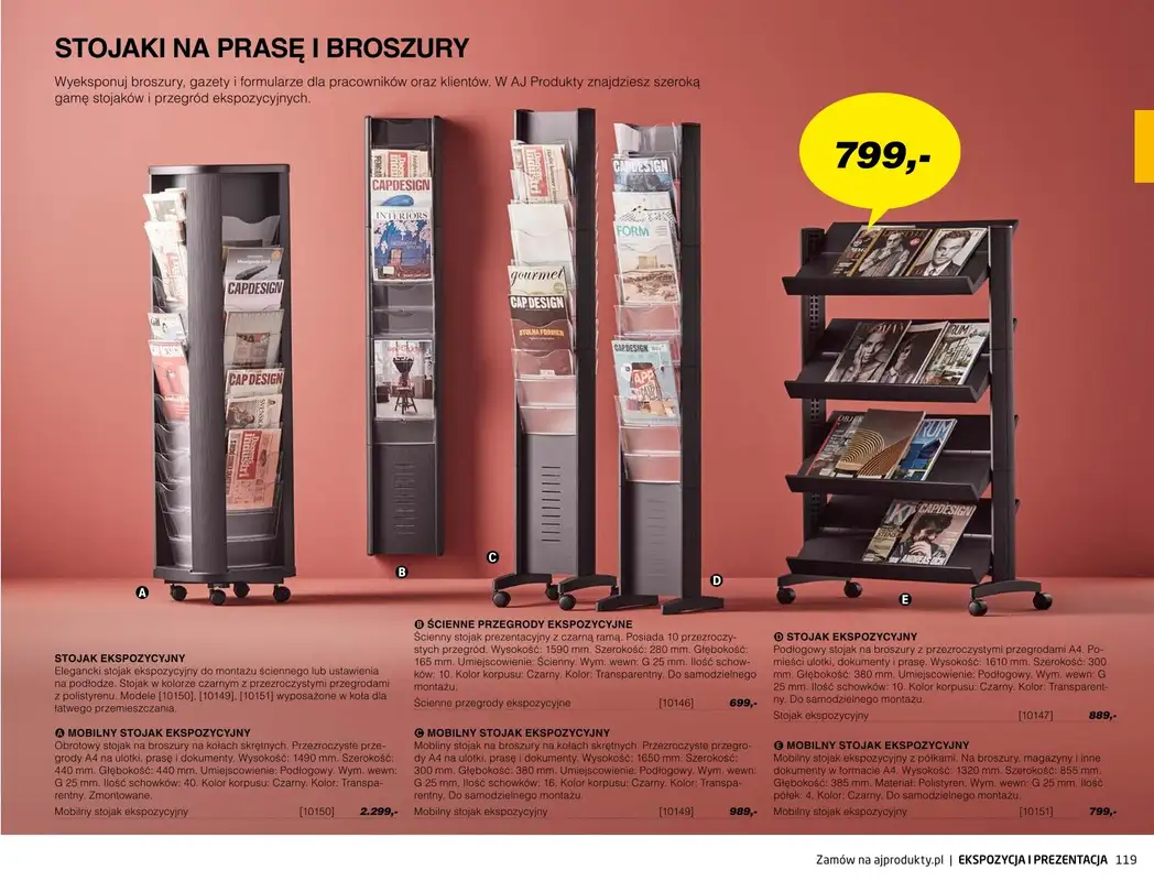 AJ Produkty - gazetka promocyjna Ekspozycja i prezentacja - katalog jesień od środy 01.09 do poniedziałku 31.01 - strona 18