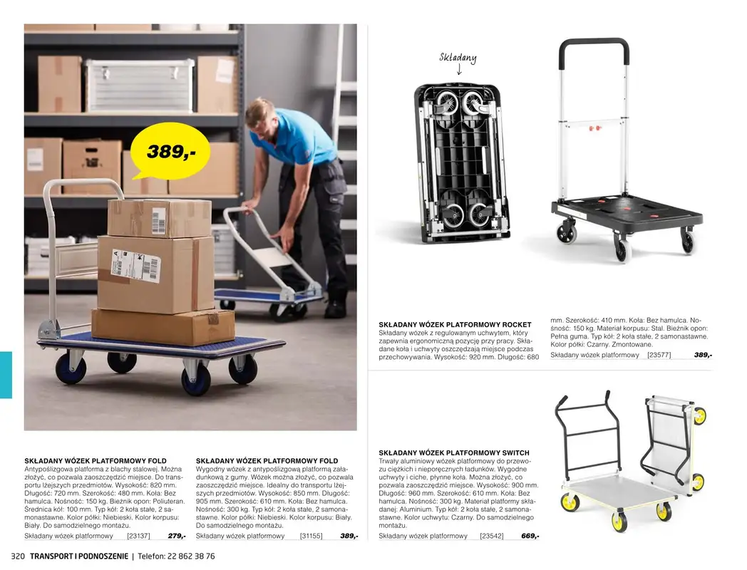 AJ Produkty - gazetka promocyjna Transport i podnoszenie - katalog jesień od środy 01.09 do poniedziałku 31.01 - strona 15