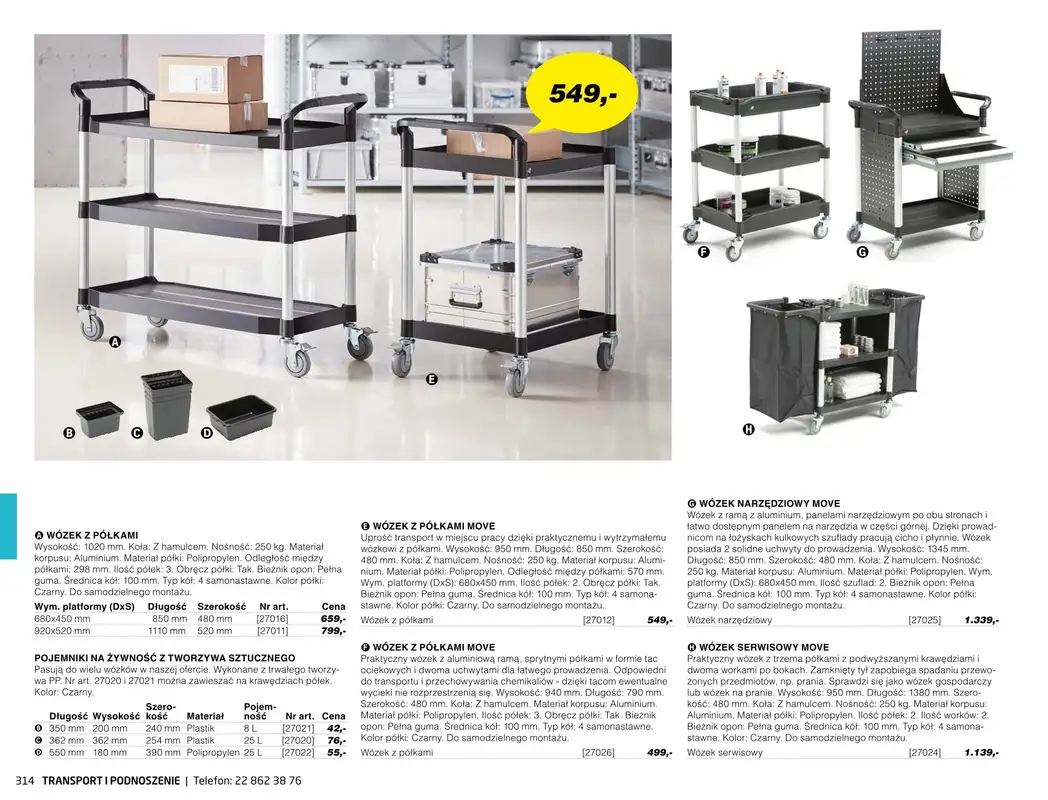 AJ Produkty - gazetka promocyjna Transport i podnoszenie - katalog jesień od środy 01.09 do poniedziałku 31.01 - strona 9