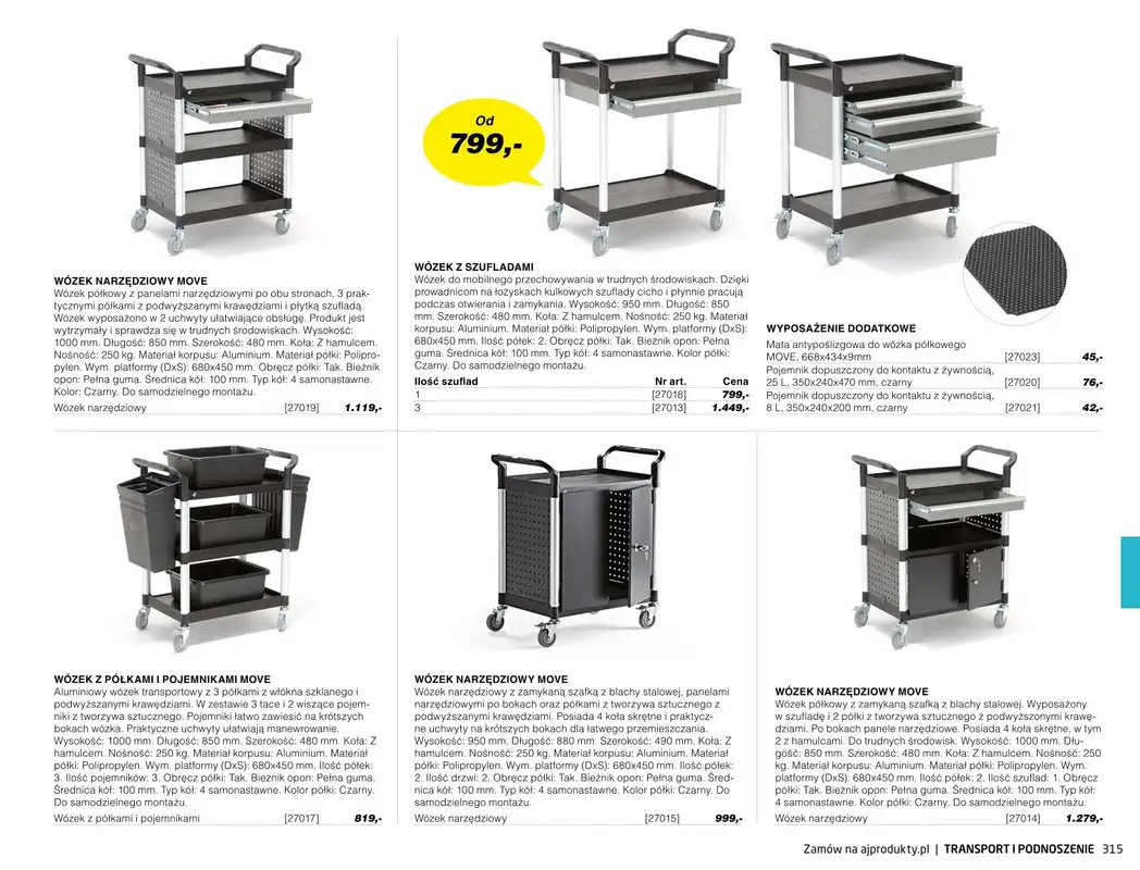 AJ Produkty - gazetka promocyjna Transport i podnoszenie - katalog jesień od środy 01.09 do poniedziałku 31.01 - strona 10