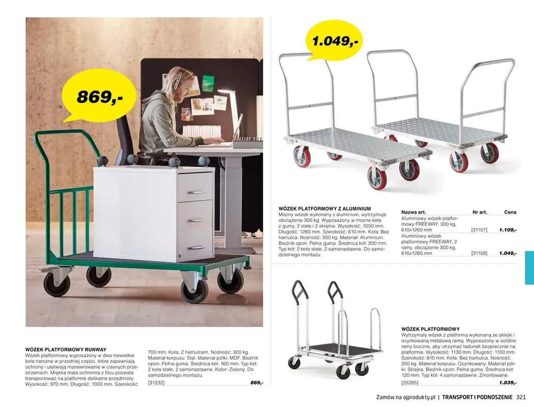 AJ Produkty - gazetka promocyjna Transport i podnoszenie - katalog jesień od środy 01.09 do poniedziałku 31.01 - strona 16