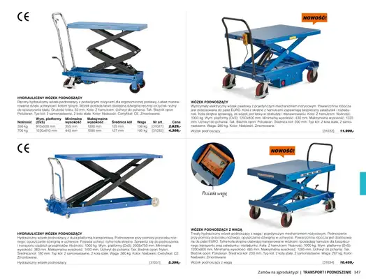 AJ Produkty - gazetka promocyjna Transport i podnoszenie - katalog jesień od środy 01.09 do poniedziałku 31.01 - strona 42 AJ Produkty - gazetka promocyjna Transport i podnoszenie - katalog jesień od środy 01.09 do poniedziałku 31.01 - strona 42