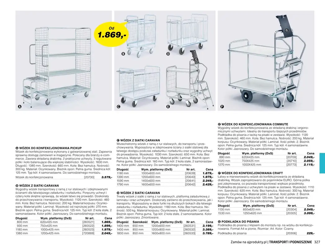 AJ Produkty - gazetka promocyjna Transport i podnoszenie - katalog jesień od środy 01.09 do poniedziałku 31.01 - strona 22
