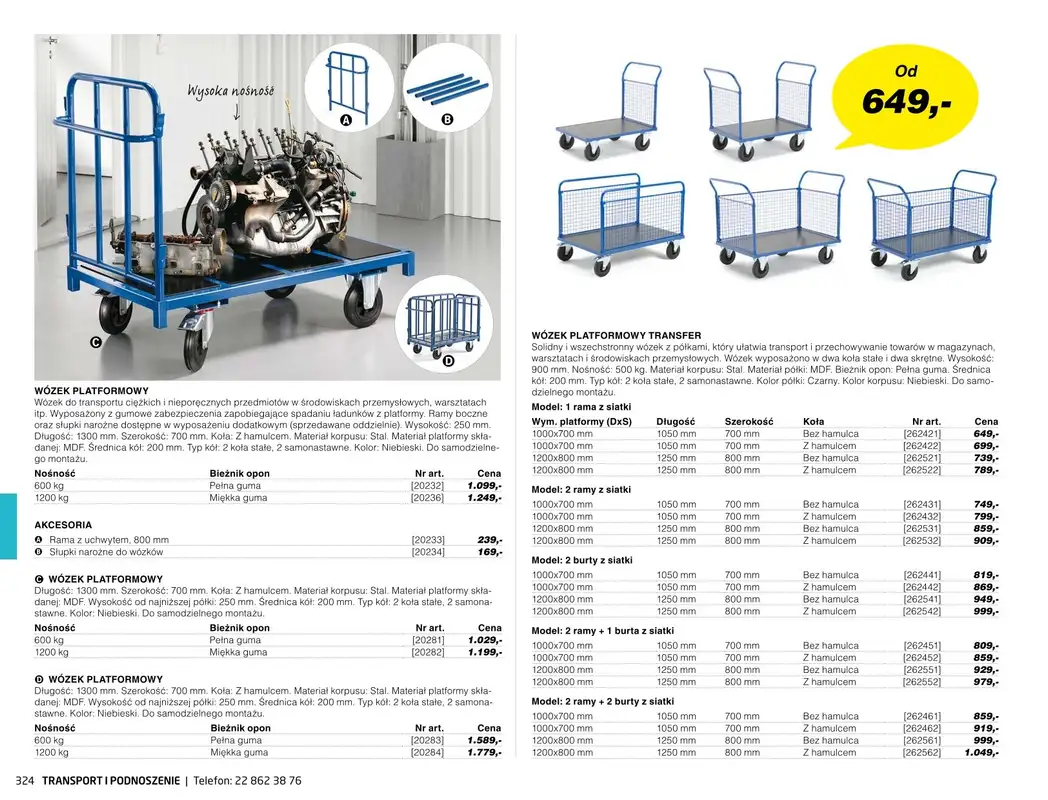 AJ Produkty - gazetka promocyjna Transport i podnoszenie - katalog jesień od środy 01.09 do poniedziałku 31.01 - strona 19