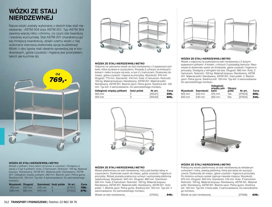 AJ Produkty - gazetka promocyjna Transport i podnoszenie - katalog jesień od środy 01.09 do poniedziałku 31.01 - strona 7