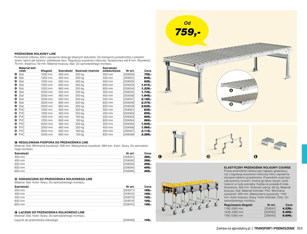 AJ Produkty - gazetka promocyjna Transport i podnoszenie - katalog jesień od środy 01.09 do poniedziałku 31.01 - strona 48