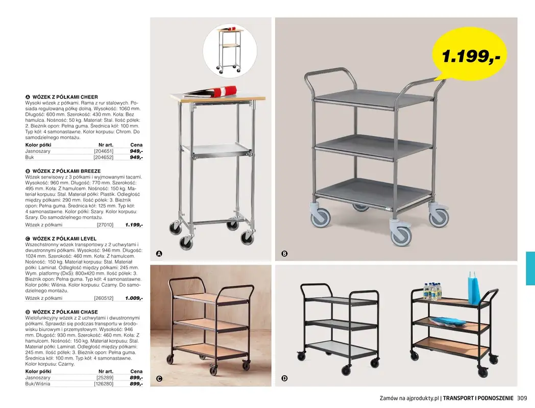 AJ Produkty - gazetka promocyjna Transport i podnoszenie - katalog jesień od środy 01.09 do poniedziałku 31.01 - strona 4