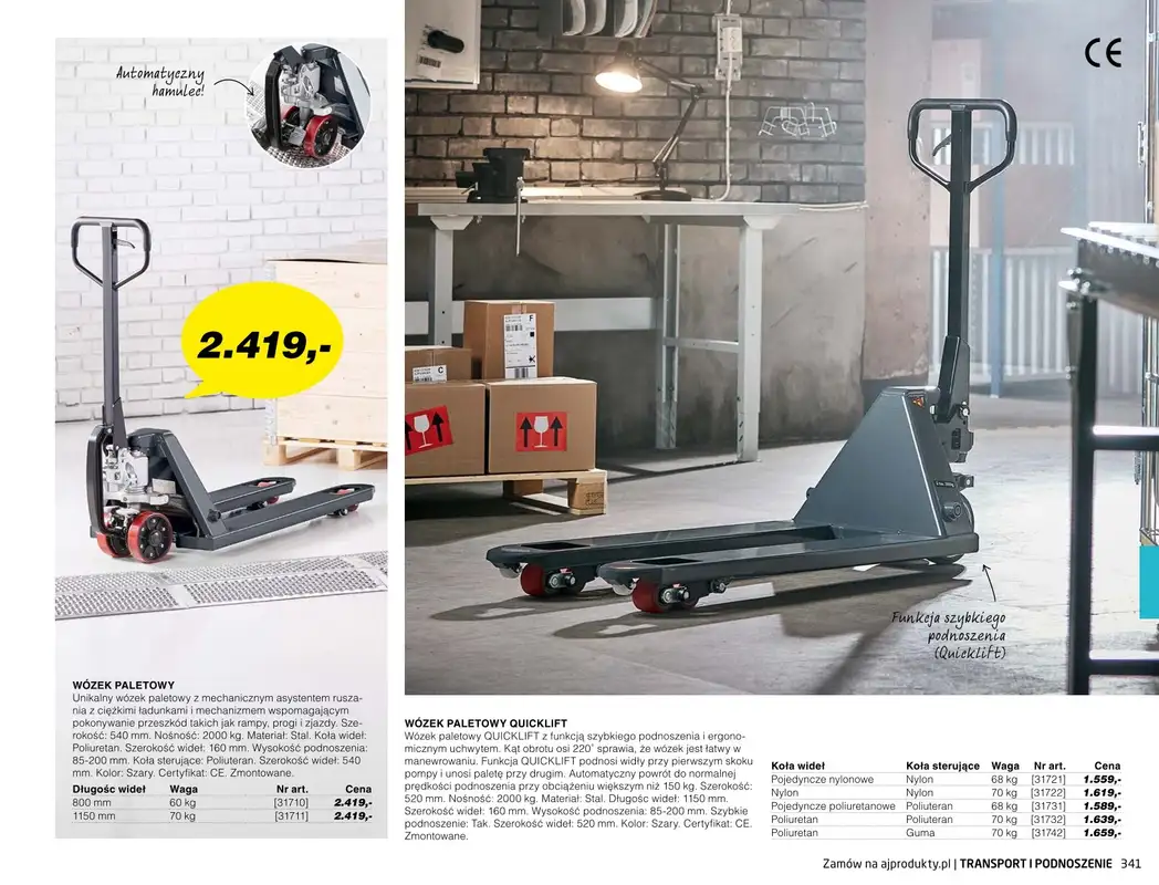 AJ Produkty - gazetka promocyjna Transport i podnoszenie - katalog jesień od środy 01.09 do poniedziałku 31.01 - strona 36