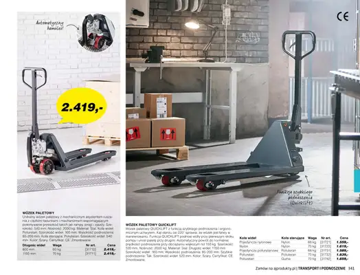 AJ Produkty - gazetka promocyjna Transport i podnoszenie - katalog jesień od środy 01.09 do poniedziałku 31.01 - strona 36 AJ Produkty - gazetka promocyjna Transport i podnoszenie - katalog jesień od środy 01.09 do poniedziałku 31.01 - strona 36
