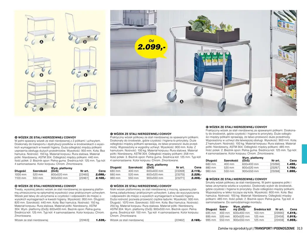 AJ Produkty - gazetka promocyjna Transport i podnoszenie - katalog jesień od środy 01.09 do poniedziałku 31.01 - strona 8