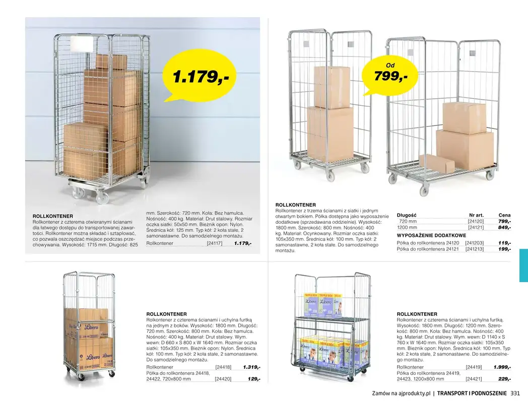AJ Produkty - gazetka promocyjna Transport i podnoszenie - katalog jesień od środy 01.09 do poniedziałku 31.01 - strona 26