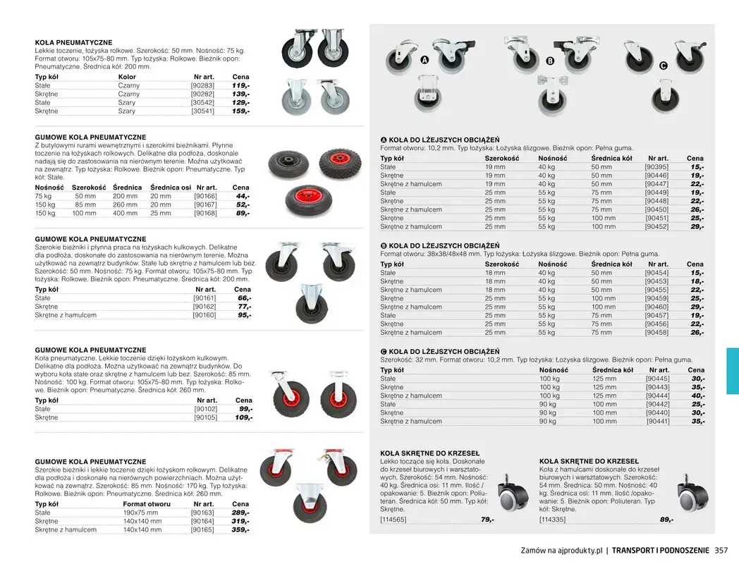 AJ Produkty - gazetka promocyjna Transport i podnoszenie - katalog jesień od środy 01.09 do poniedziałku 31.01 - strona 52