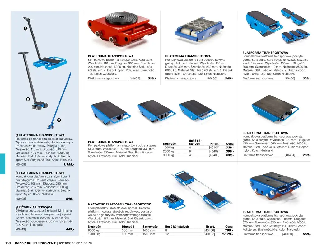 AJ Produkty - gazetka promocyjna Transport i podnoszenie - katalog jesień od środy 01.09 do poniedziałku 31.01 - strona 53