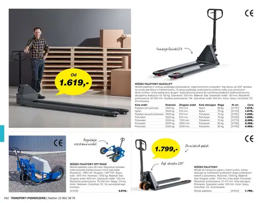 AJ Produkty - gazetka promocyjna Transport i podnoszenie - katalog jesień od środy 01.09 do poniedziałku 31.01 - strona 37 AJ Produkty - gazetka promocyjna Transport i podnoszenie - katalog jesień od środy 01.09 do poniedziałku 31.01 - strona 37