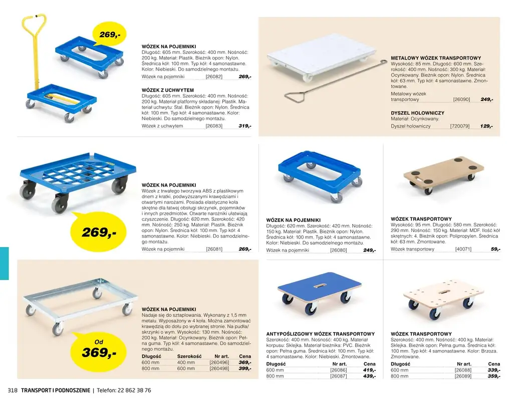 AJ Produkty - gazetka promocyjna Transport i podnoszenie - katalog jesień od środy 01.09 do poniedziałku 31.01 - strona 13