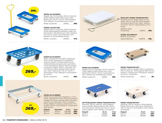 AJ Produkty - gazetka promocyjna Transport i podnoszenie - katalog jesień od środy 01.09 do poniedziałku 31.01 - strona 13 AJ Produkty - gazetka promocyjna Transport i podnoszenie - katalog jesień od środy 01.09 do poniedziałku 31.01 - strona 13
