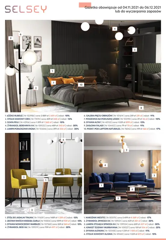 Selsey - gazetka promocyjna GAZETKA do -40% na meble i dodatki od piątku 05.11 do poniedziałku 06.12