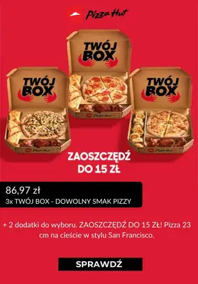 Pizza Hut - gazetka promocyjna Od 24,99 zł Pizza + 2 dodatki od piątku 12.11  - strona 4 Pizza Hut - gazetka promocyjna Od 24,99 zł Pizza + 2 dodatki od piątku 12.11  - strona 4