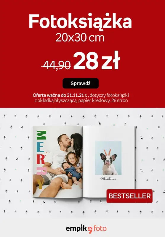 Empik Foto - gazetka promocyjna Fotoksiążki 20x30: Bestsellerowy rozmiar w niższej cenie! od środy 17.11 do niedzieli 21.11