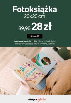 Empik Foto - gazetka promocyjna Fotoksiążki 20x20: Kwadratowe jest lepsze! od środy 17.11 do niedzieli 21.11