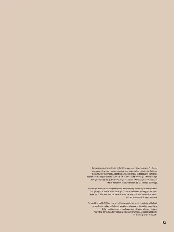 VOX - gazetka promocyjna Katalog Dekoracje I artykuły wyposażenia wnętrz od czwartku 10.03  - strona 183