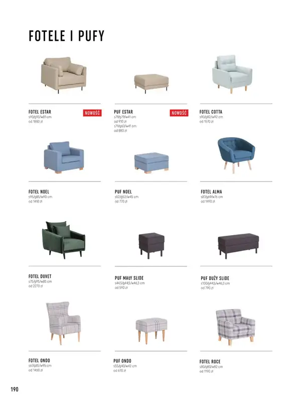VOX - gazetka promocyjna Katalog mebli tapicerowanych od wtorku 22.03 do wtorku 31.01 - strona 190