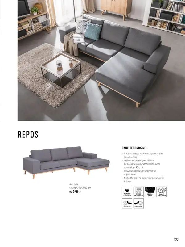 VOX - gazetka promocyjna Katalog mebli tapicerowanych od wtorku 22.03 do wtorku 31.01 - strona 133