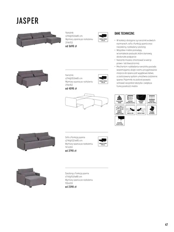 VOX - gazetka promocyjna Katalog mebli tapicerowanych od wtorku 22.03 do wtorku 31.01 - strona 47