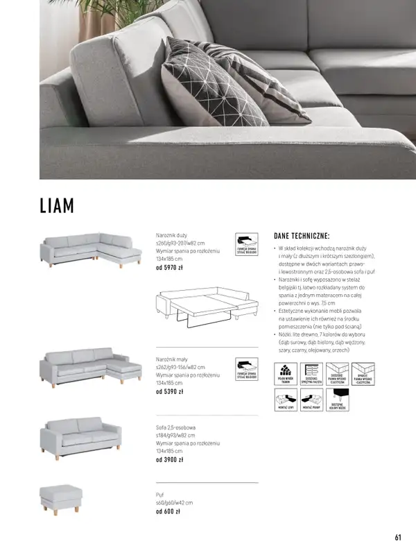 VOX - gazetka promocyjna Katalog mebli tapicerowanych od wtorku 22.03 do wtorku 31.01 - strona 61