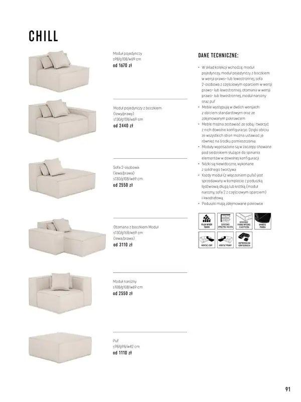 VOX - gazetka promocyjna Katalog mebli tapicerowanych od wtorku 22.03 do wtorku 31.01 - strona 91
