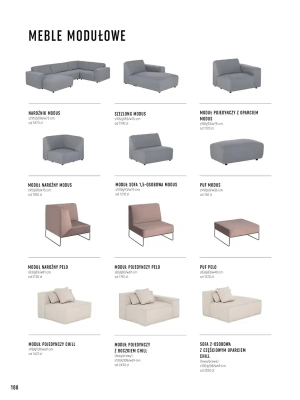 VOX - gazetka promocyjna Katalog mebli tapicerowanych od wtorku 22.03 do wtorku 31.01 - strona 188