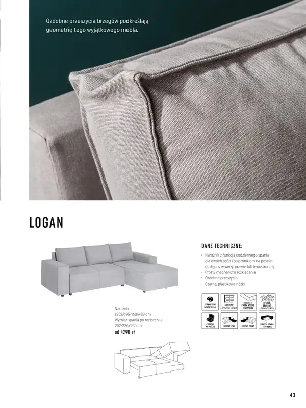 VOX - gazetka promocyjna Katalog mebli tapicerowanych od wtorku 22.03 do wtorku 31.01 - strona 43