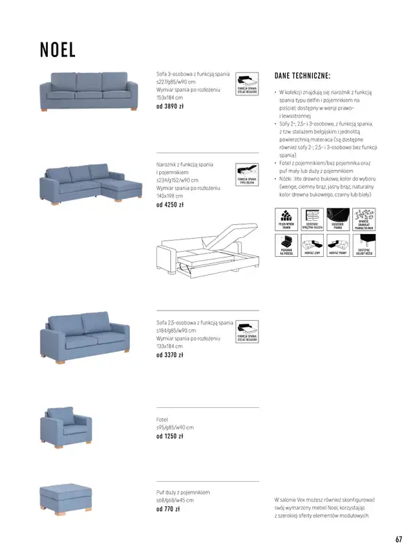 VOX - gazetka promocyjna Katalog mebli tapicerowanych od wtorku 22.03 do wtorku 31.01 - strona 67