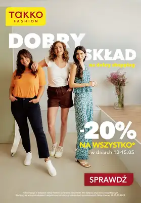 Takko Fashion - gazetka promocyjna -20% na wszystko w dniach 12-15.05 od czwartku 12.05 do niedzieli 15.05