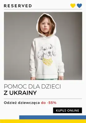 Wspieraj Ukrainę - gazetka promocyjna Reserved | Do -55% odzież dziewczęca od wtorku 28.06 do wtorku 05.07