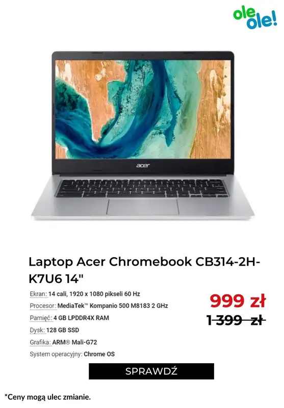 OleOle! - gazetka promocyjna Letnia obniżka do -1000 zł na laptopy od poniedziałku 11.07 do poniedziałku 11.07 - strona 3