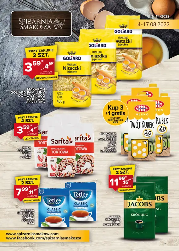 Spiżarnia Smakosza - gazetka promocyjna Plakat promocyjny od czwartku 04.08 do środy 17.08