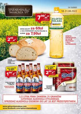 Spiżarnia Smakosza - gazetka promocyjna Gazetka od czwartku 18.08 do środy 31.08