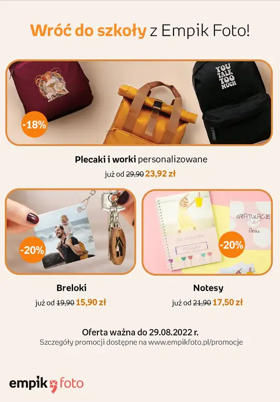 Empik Foto - gazetka promocyjna Back to school od piątku 19.08 do poniedziałku 29.08