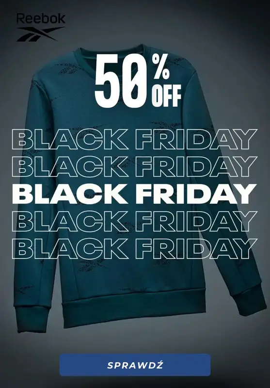 Reebok - gazetka promocyjna Do -50% okazje na Black Friday od wtorku 15.11 