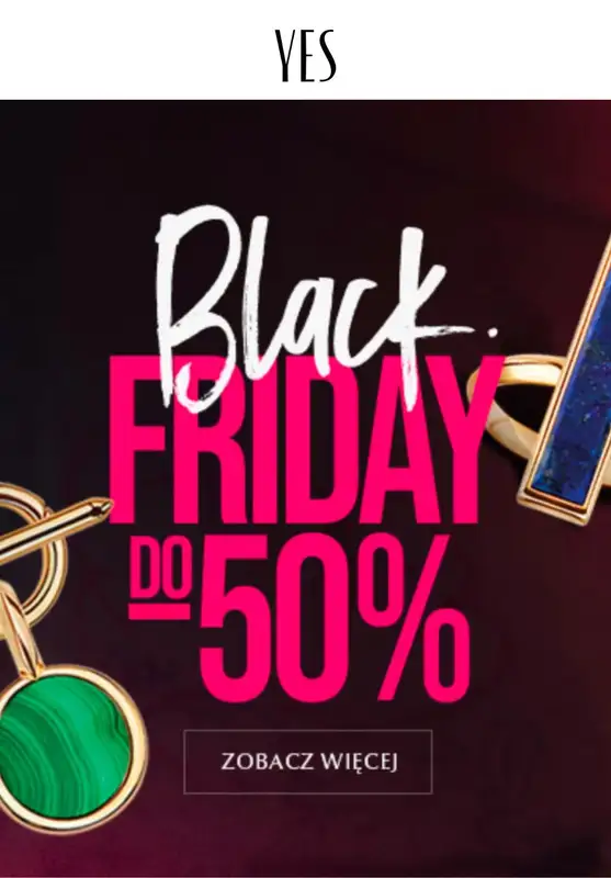 YES - gazetka promocyjna Do -50% Black Friday od środy 23.11 