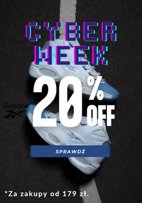 Reebok - gazetka promocyjna Dodatkowe -20% na Cyber Week od wtorku 29.11 do czwartku 01.12