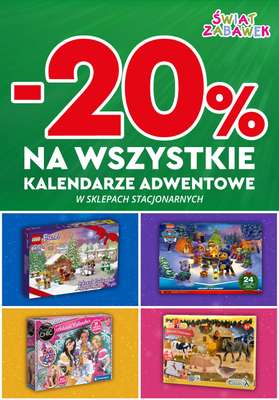 ŚWIAT ZABAWEK - gazetka promocyjna -20% na wszystkie kalendarze adwentowe od poniedziałku 05.12 do soboty 31.12