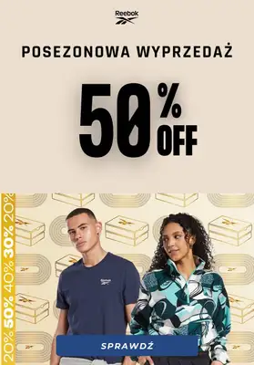 Reebok - gazetka promocyjna Do -50% posezonowa wyprzedaż od poniedziałku 19.12 