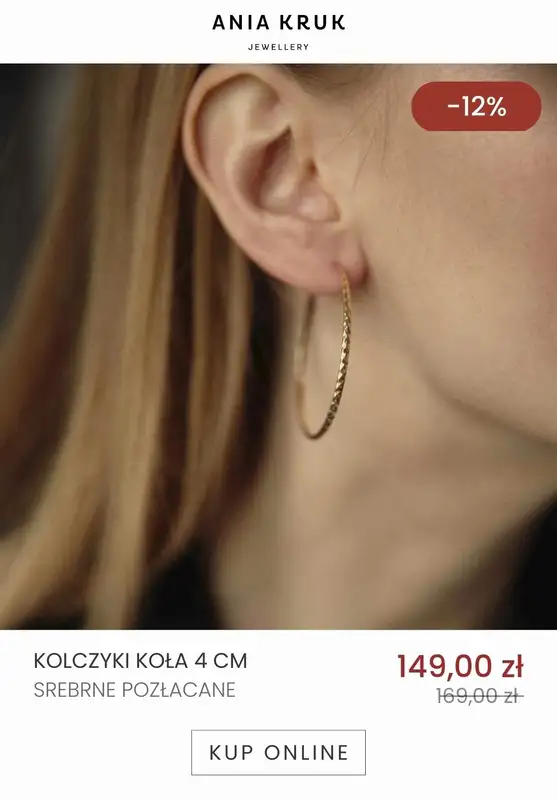 Ania Kruk - gazetka promocyjna Do -50% wyprzedaż biżuterii od środy 21.12 do środy 28.12 - strona 12