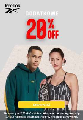 Reebok - gazetka promocyjna Dodatkowe -20% przy zakupach od 179 zł od poniedziałku 16.01 