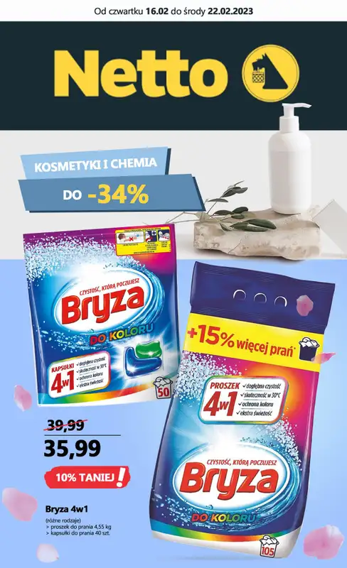 Drogerie z Blixem - gazetka promocyjna Netto I Kosmetyki i chemia do -34% od czwartku 16.02 do środy 22.02
